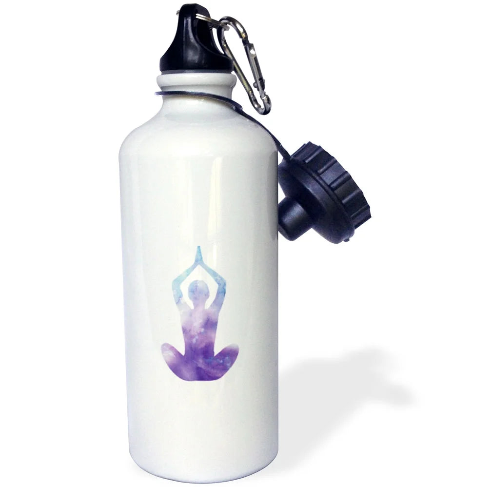 Purple Yoga Buddha Meditation Straw Water Bottle, 21-ounce I306823