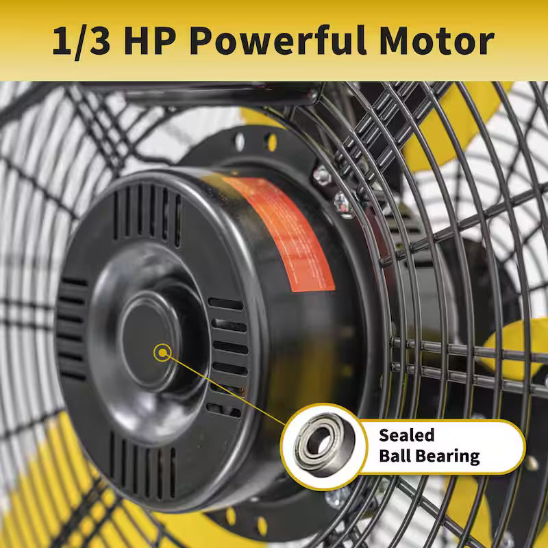 Yellow 3 Speeds Pedestal Fan Y56063