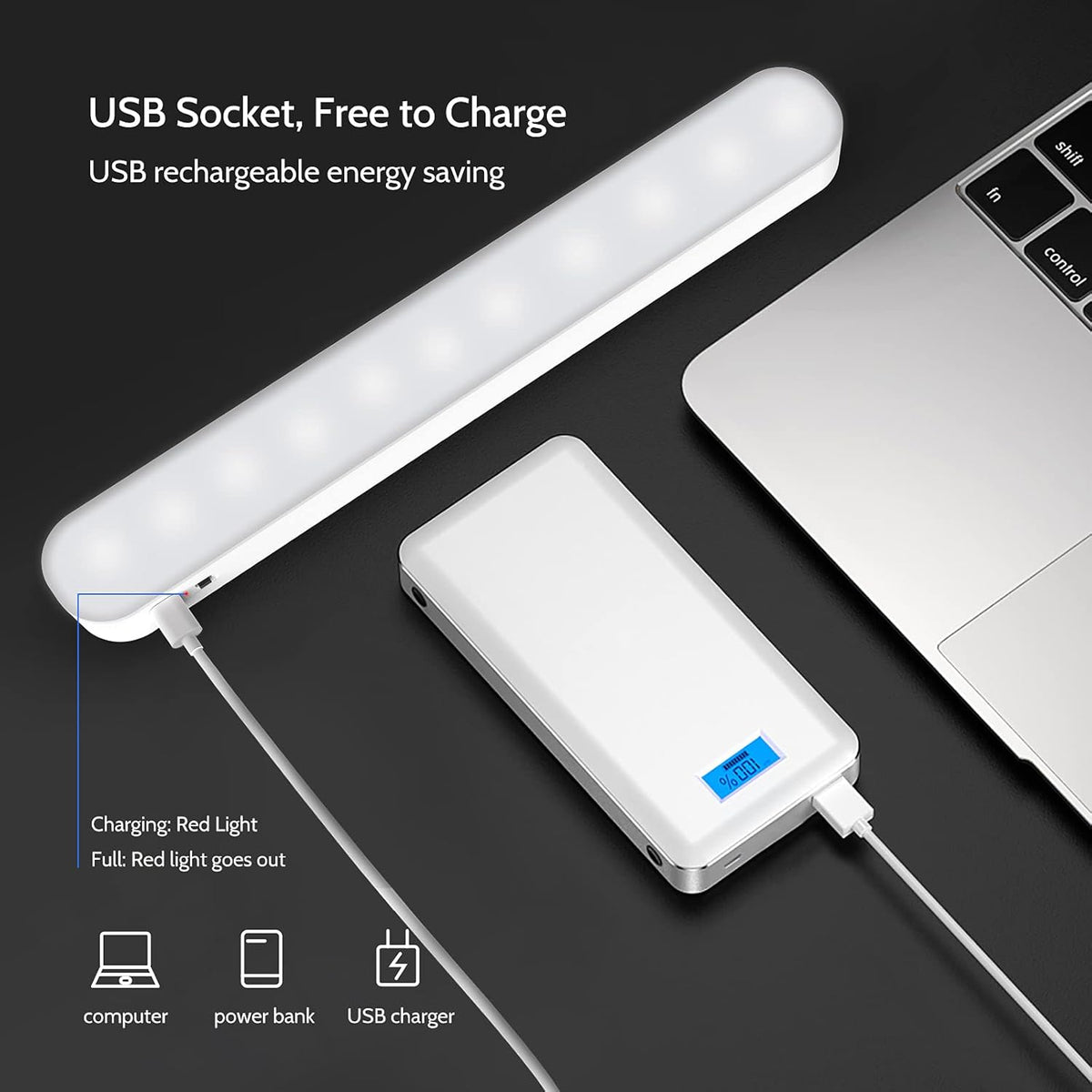 LED Dimmable Stick on Light with Rechargeable Battery H187