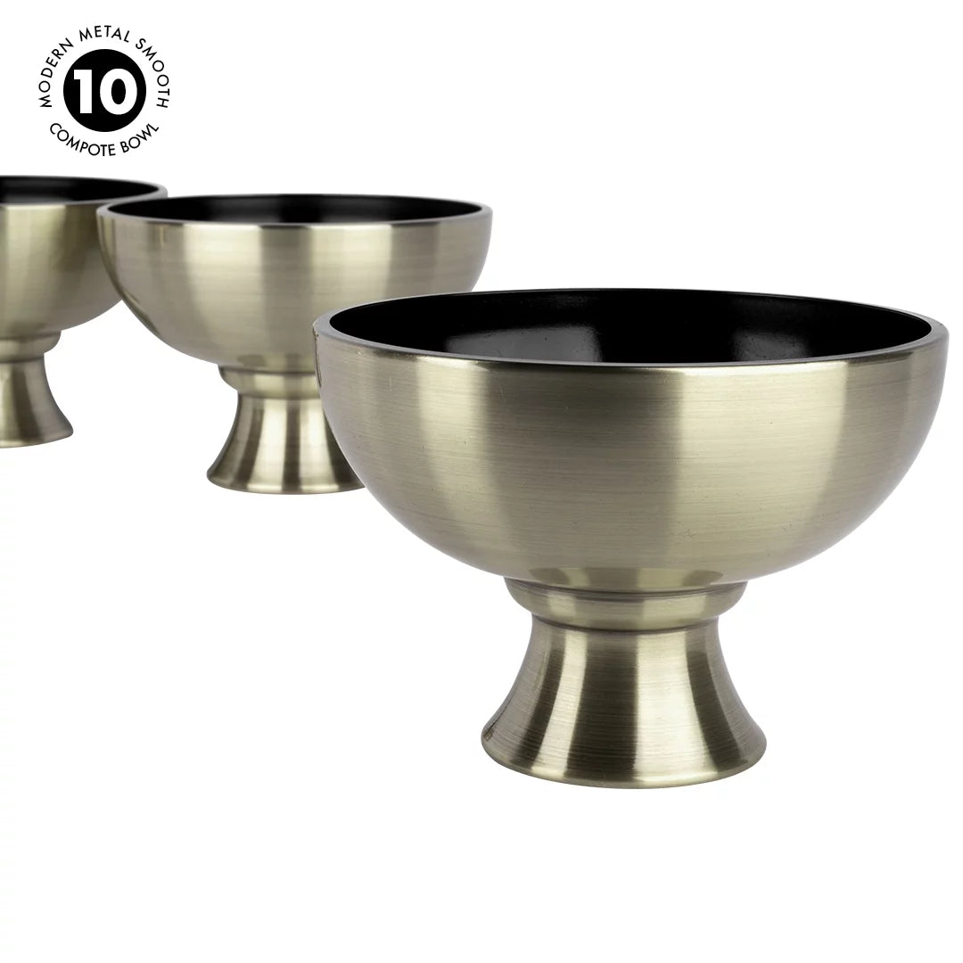 Antique Brass Metal Compote Bowl Set of 10 B90335
