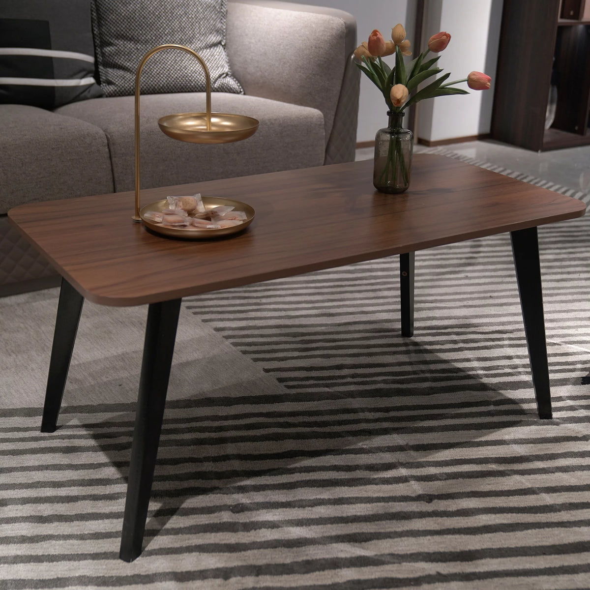 2-Tier Wood Coffee Table with Storage Shelf V119