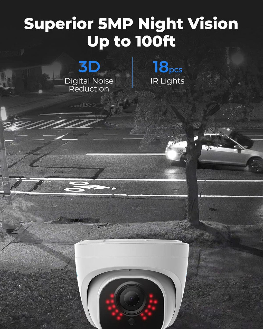 5MP PoE Dome Security Cameras with Night Vision O461666