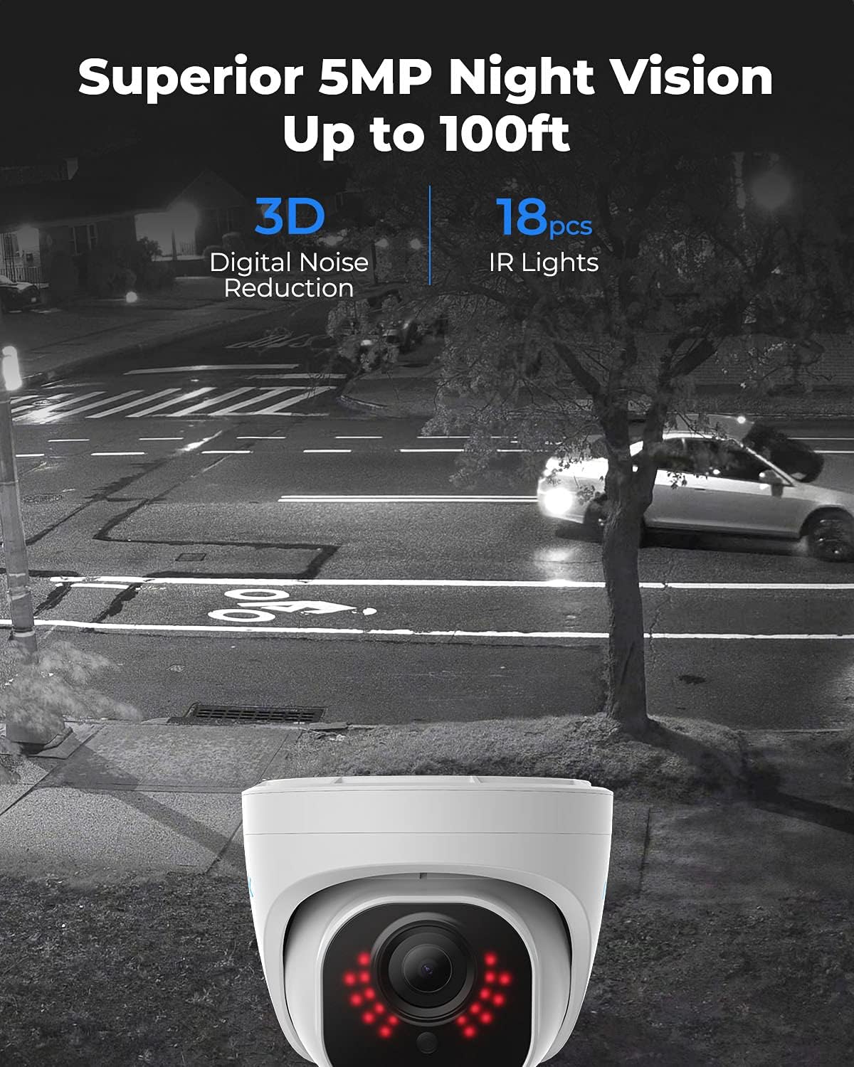 5MP PoE Dome Security Cameras with Night Vision O461666
