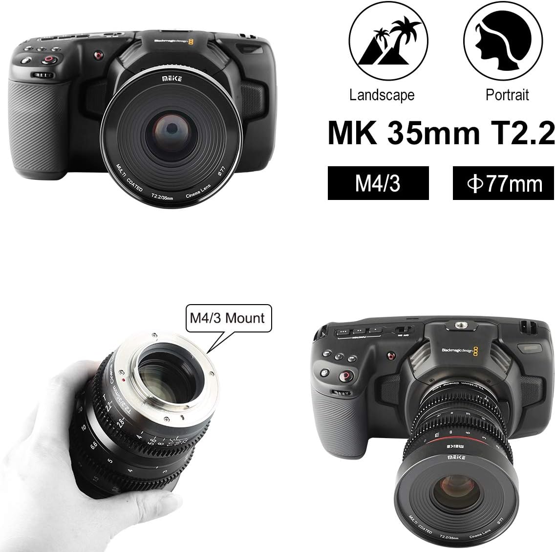 35mm T2.2 Manual Focus Cinema Lens for M43 Mount Cameras E424963