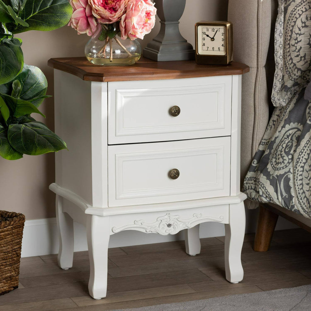 French White and Cherry Brown Dresser S8026