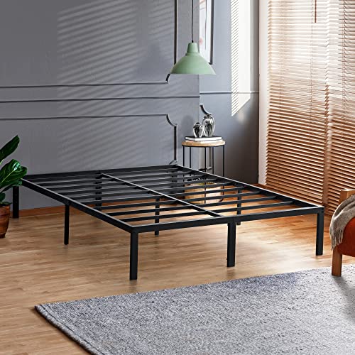 18 Inch Tall Heavy Duty Steel Slat Bed Frame Full Black H95253