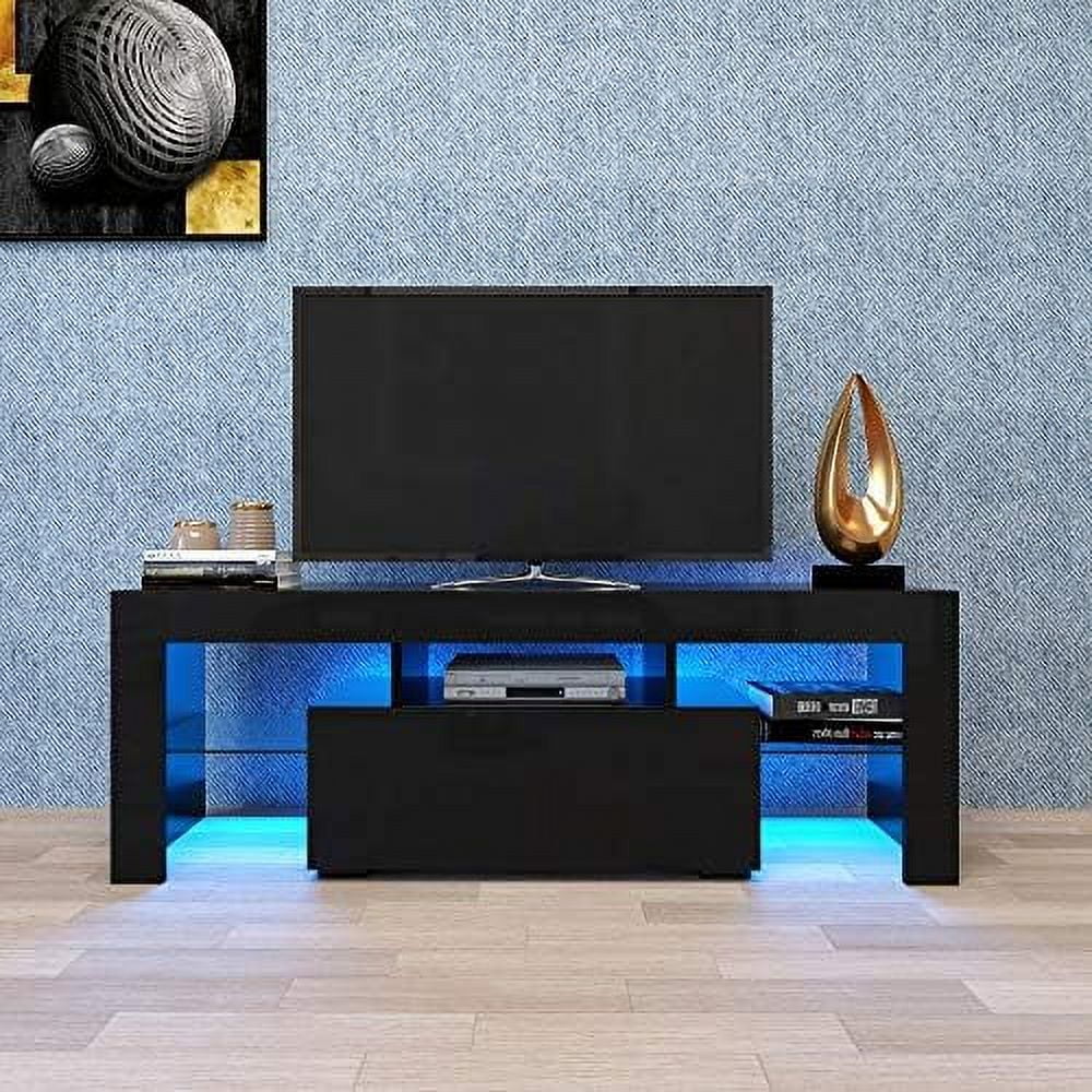 Modern TV Stand with 2 Cabinets Entertainment Center Wood TV Unit O1625