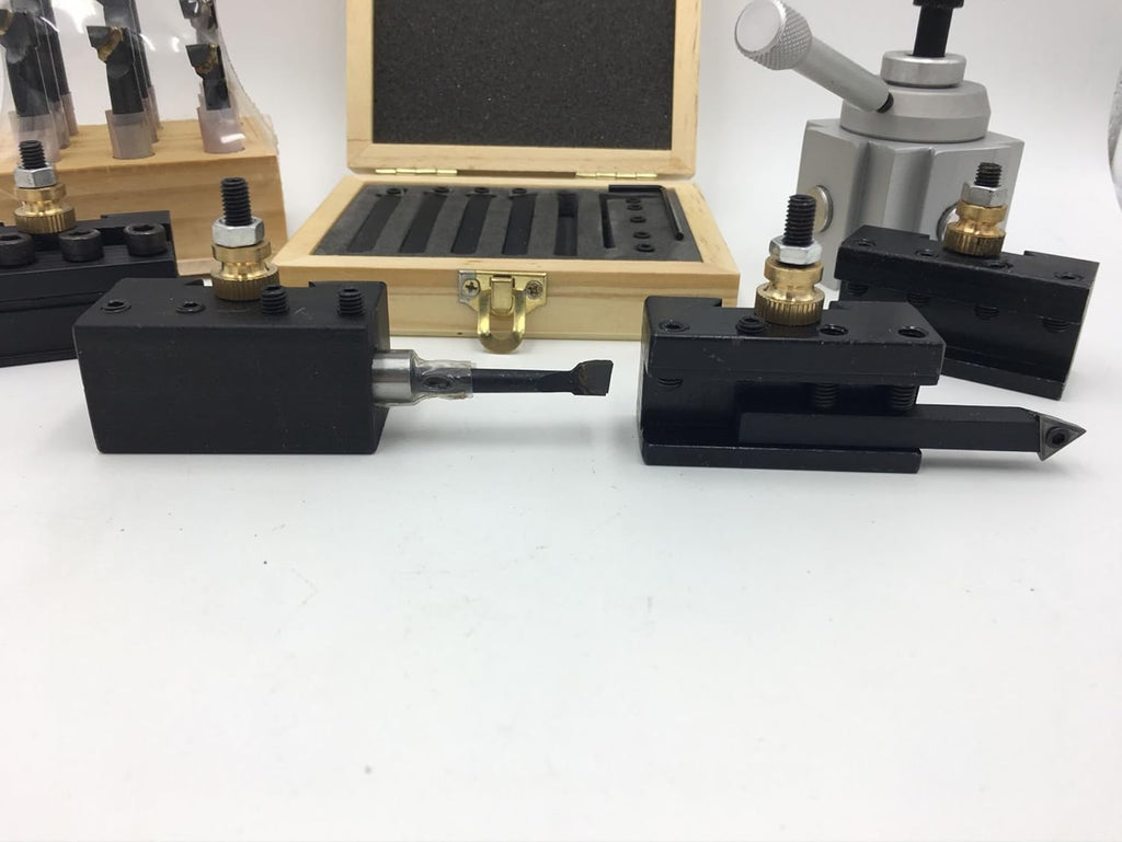 Quick Change Tool Post Holder Set with Boring Bar and Carbide Inserts H65610