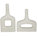 16" 13"H White Ceramic Vase Set of 2 A7150