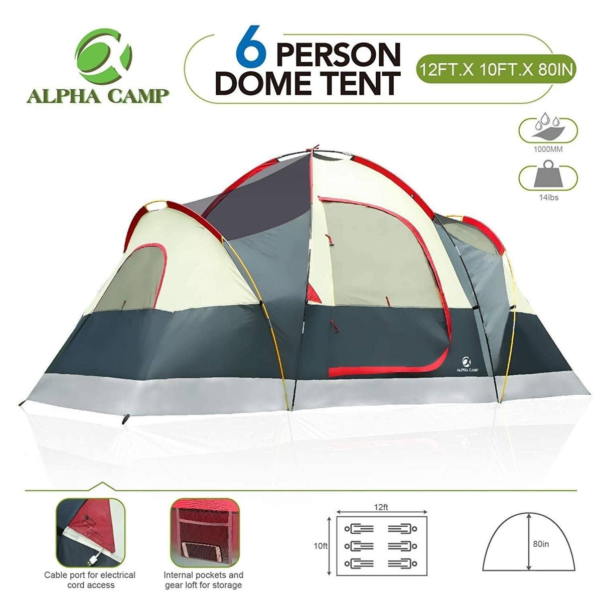 6 Person Camping Tent M83347