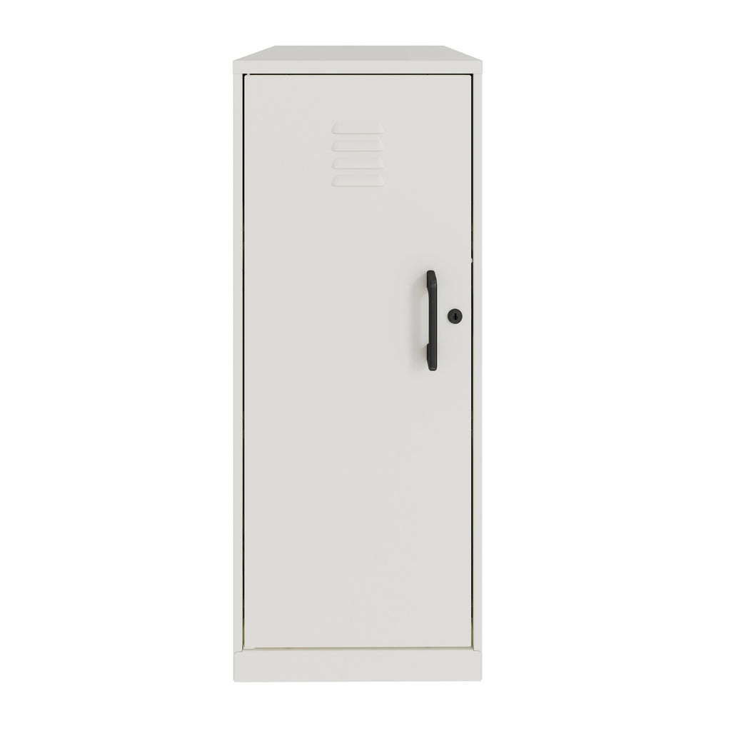 White 3 Shelf Metal Locker Cabinet K4596