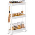 Slim Rolling Storage Cart, 4 Tier, White V4160