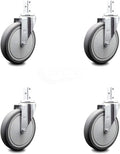 Swivel Square Stem Caster Set 4 with Gray Thermoplastic Rubber Wheel F22200
