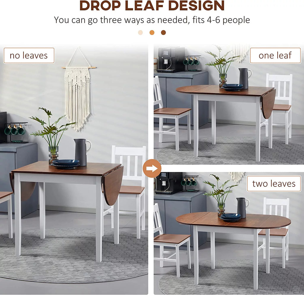 Brown Drop Leaf Solid Wood Dining Table X533