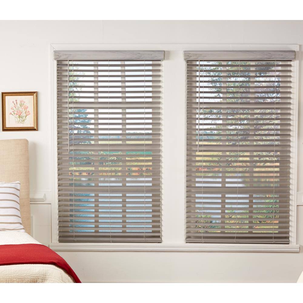 Room Darkening Cordless Faux Wood Blind 64 in. W x 64 in. L B22959