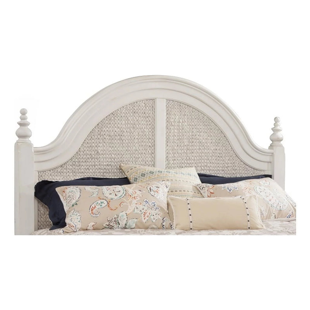 Dove White Queen Woven Wood Headboard I911