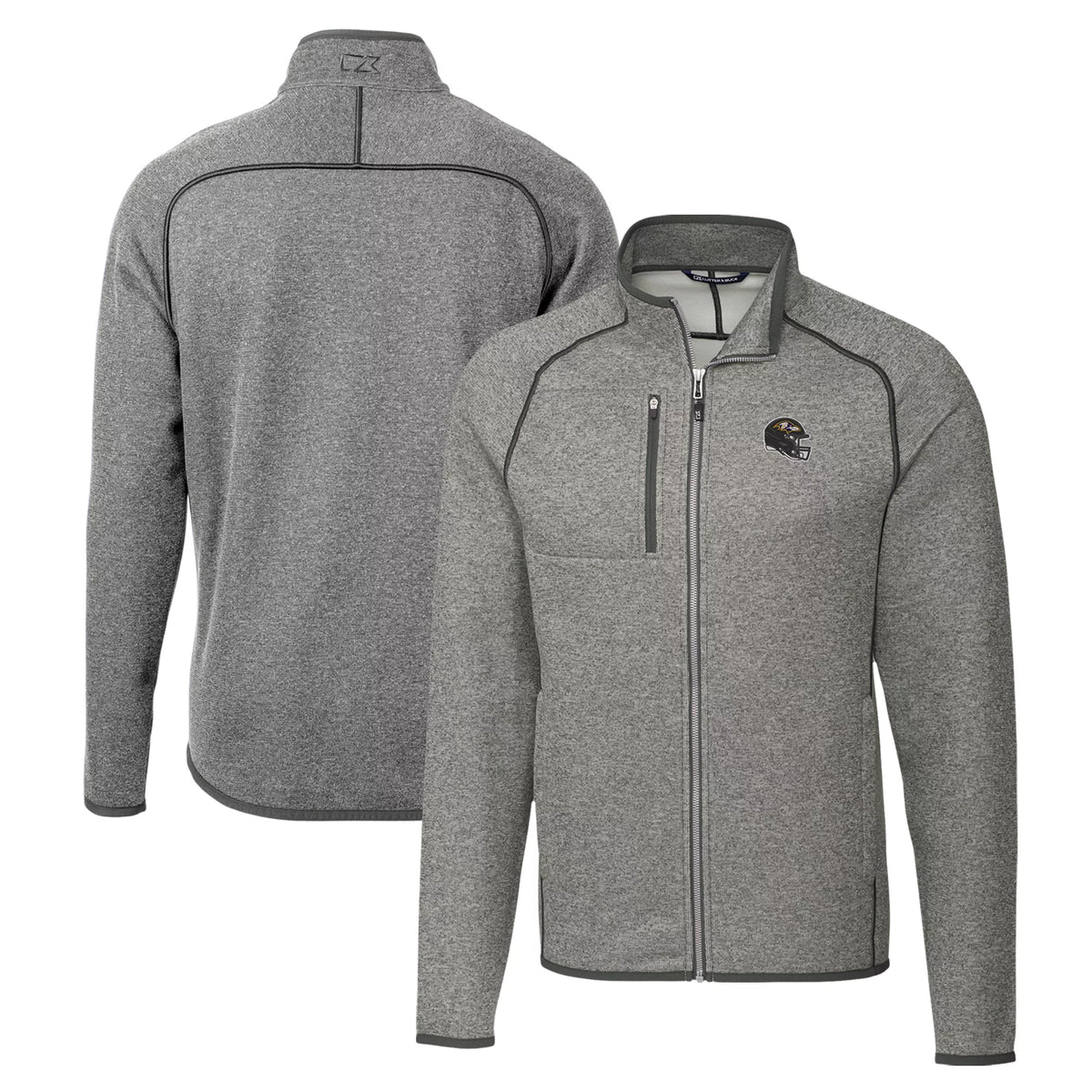 Men's Silver Full-Zip Sweater-Knit Jacket T45866