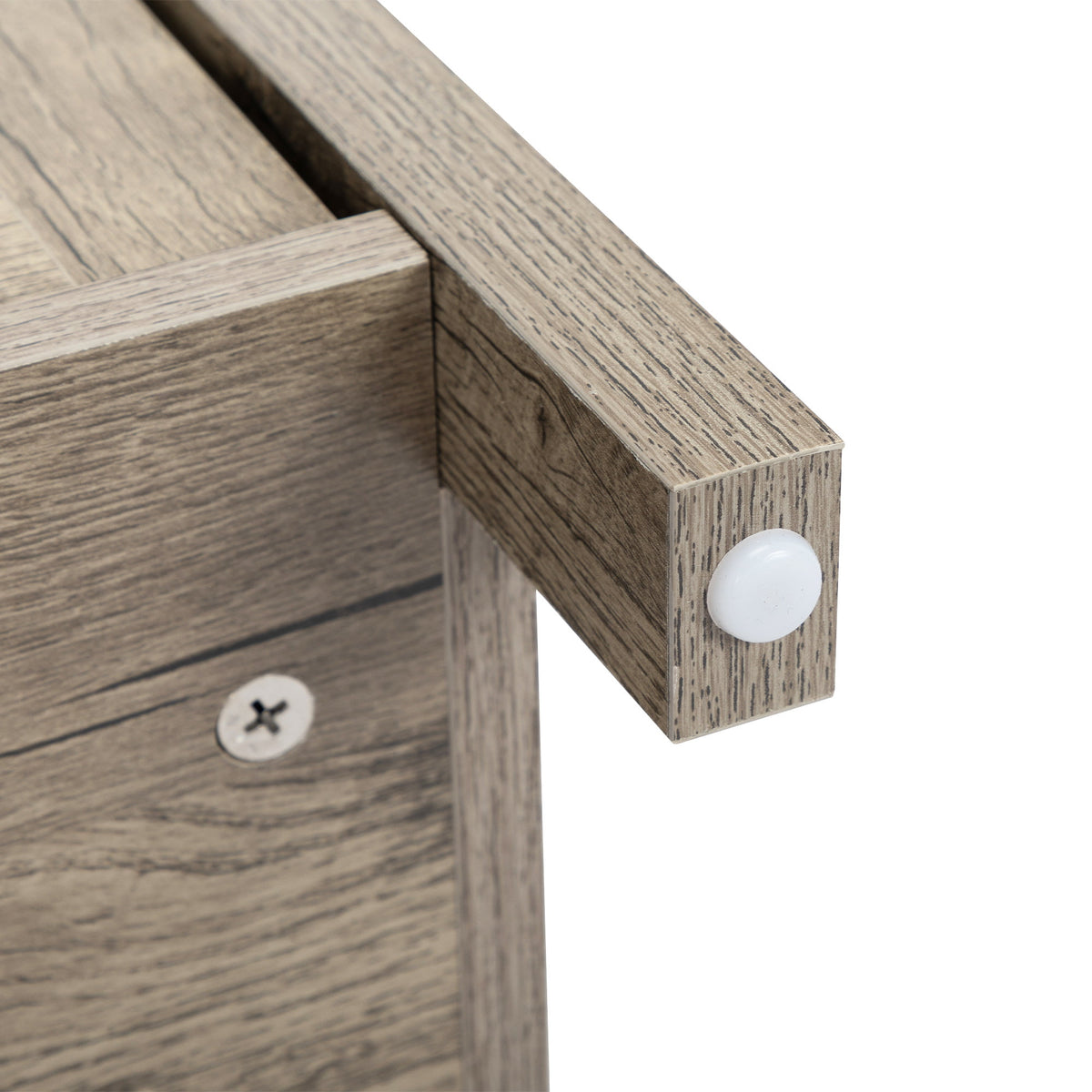 Farmhouse Nightstand with Power Outlets, USB Ports, Cabinet, Storage Shelf P813282