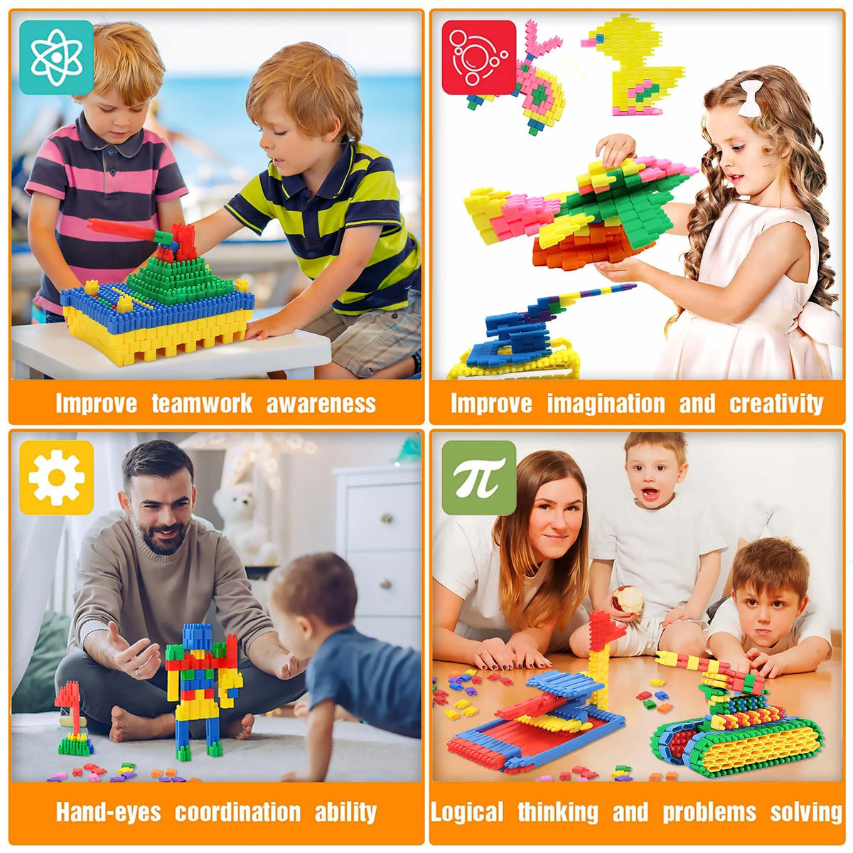 600 Pcs Building Blocks Construction STEM Toy J730982