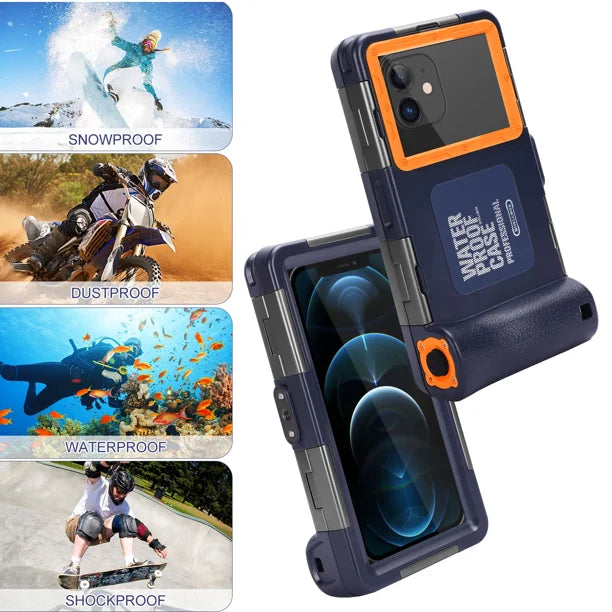 Waterproof Protective Case for Phones Up to 6.9 Inch with Lanyard U41489