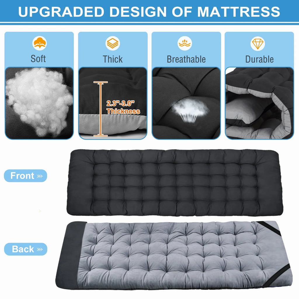 Portable Folding Bed with Mattress and Carry Bag K395556