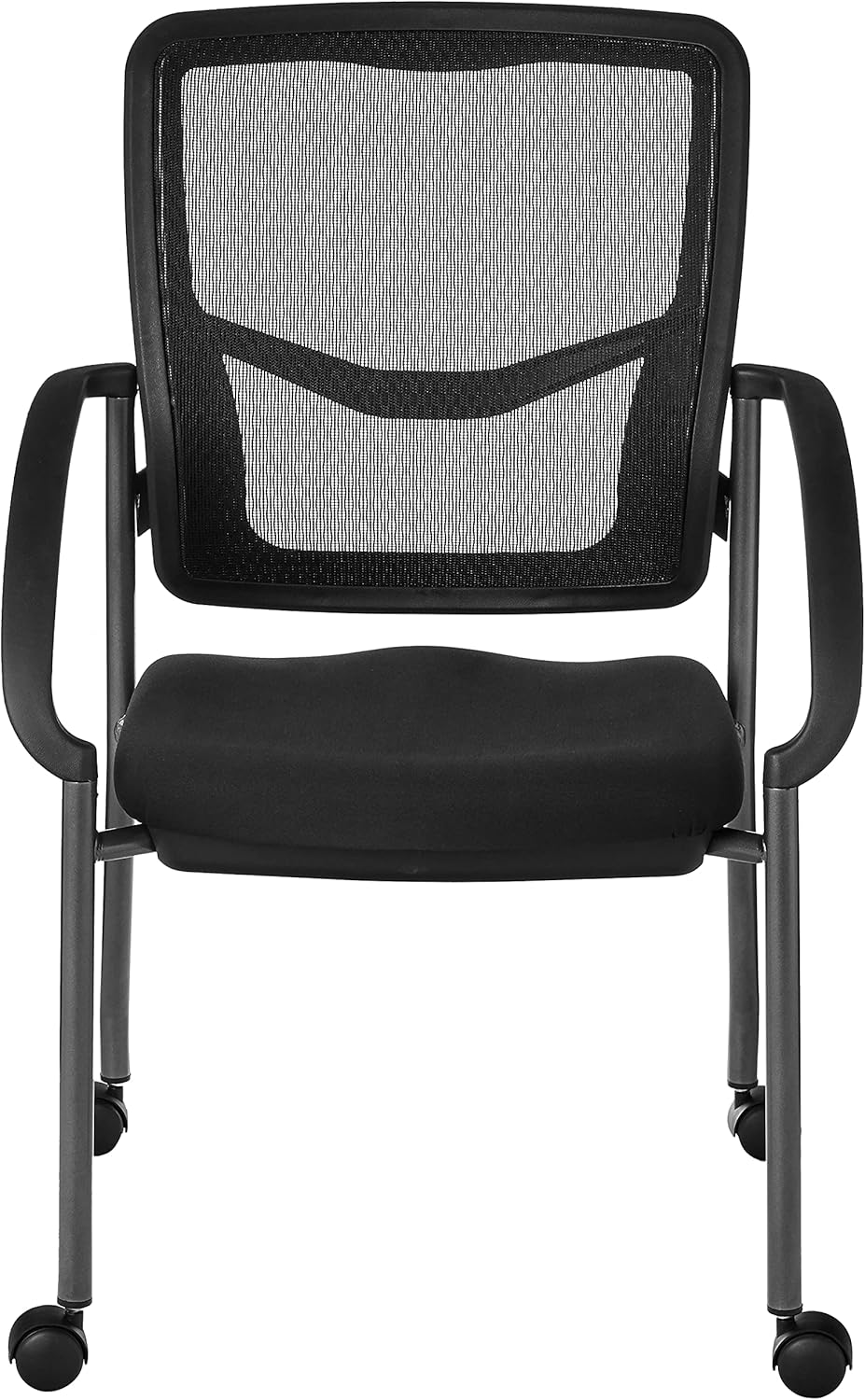 Black Stacking Visitors Chair with Casters R7201