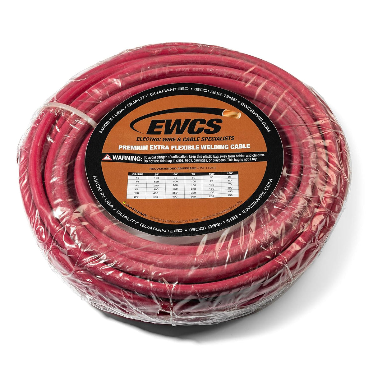 Red 25 Feet Extra Flexible Welding Cable X722