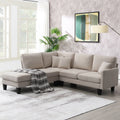 Beige L Shape Sectional Sofa with Recliner K80534