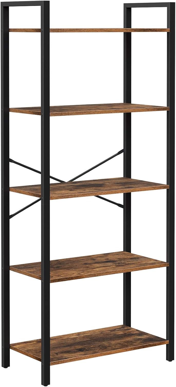 5-Tier Bookshelf with Steel Frame E770944