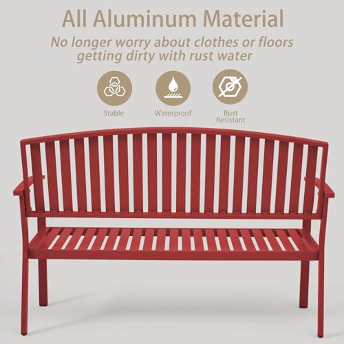 Light Blue Aluminum Outdoor Bench T2053