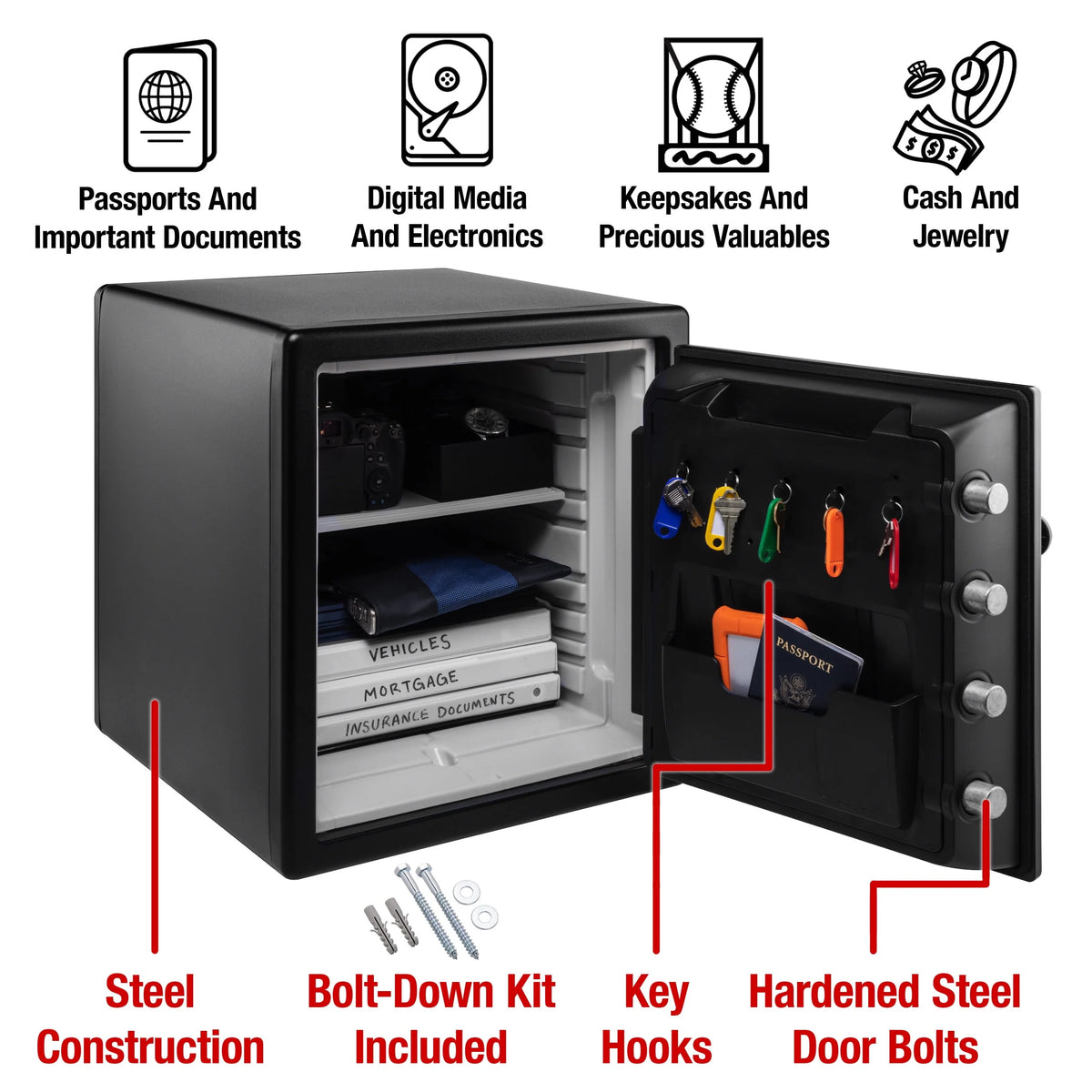 Fire-Resistant Waterproof Safe with Dial Combination Lock, 1.23 cu. ft. C49290