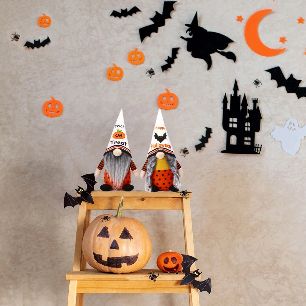 Set of 2 Halloween Gnome Plush Doll G3411