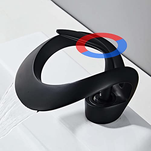 Black Solid Brass Single Handle 1-Hole Bathroom Vessel Sink Faucet J848