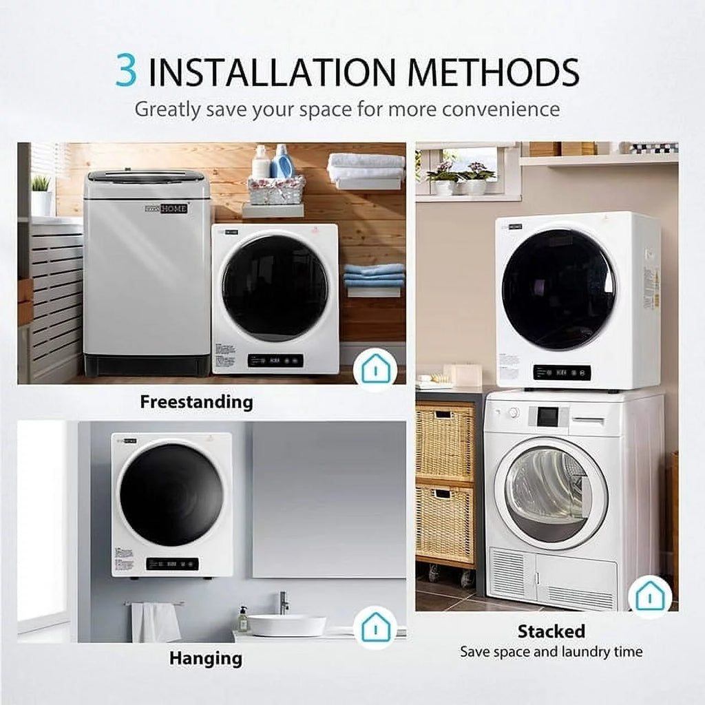 2.6 Cu.ft 900W Portable Laundry Dryer with Stainless Steel Drum L552