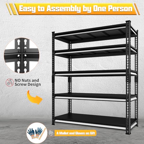 48" W Blue 3-Tier Metal Garage Shelving Q534