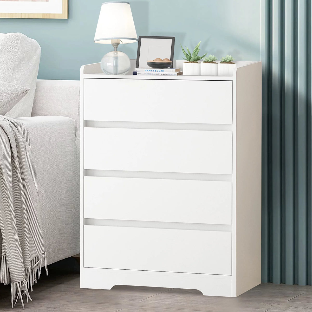 White 4 Drawer Wood Dresser V65851
