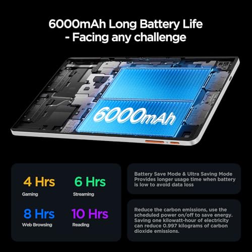 Black 10.1 inch Android Tablet, Octa-core, RAM 12GB, ROM 64GB, WiFi 6, Dual Speakers P60764