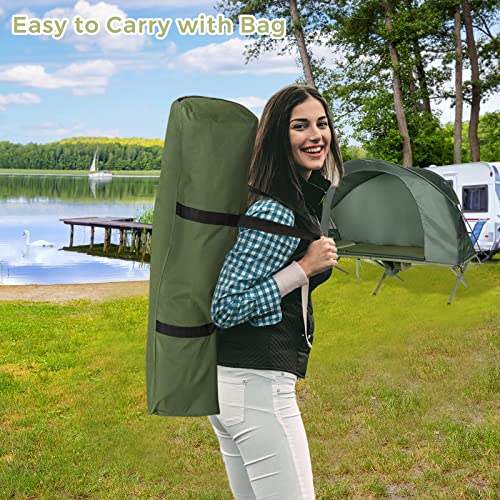 4-in-1 Camping Cot Tent with Waterproof External Cover, Air Mattress & Carrying Bag Y34926
