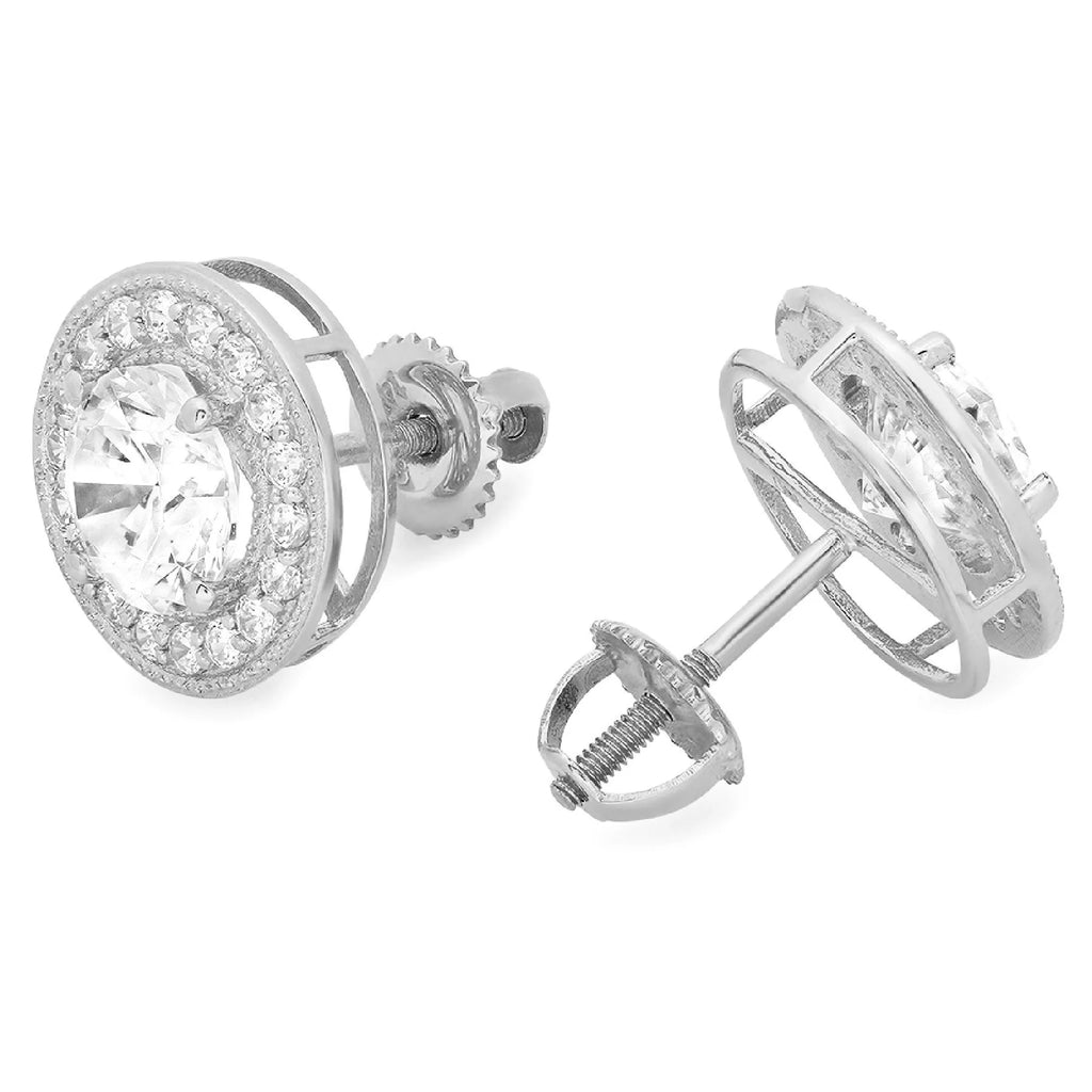 18K White Gold Diamond Earrings B73771