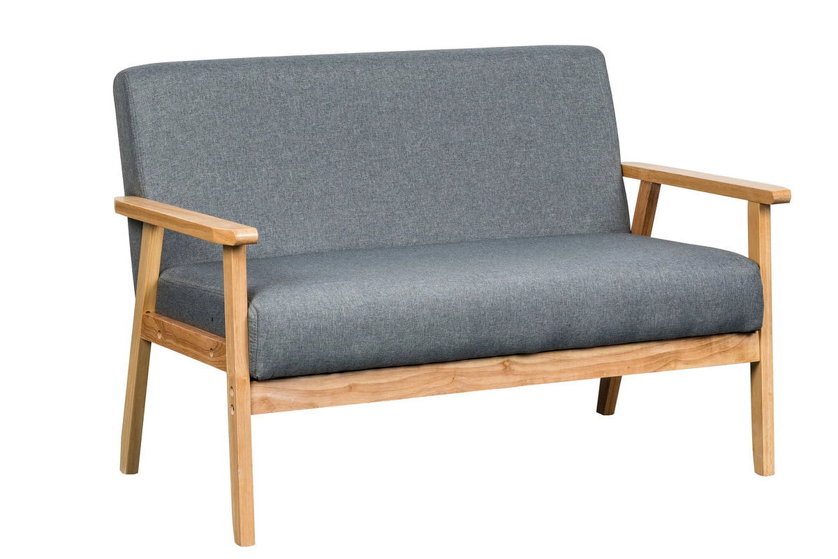 Light Gray Linen Fabric Loveseat and 2 Chair Set D663
