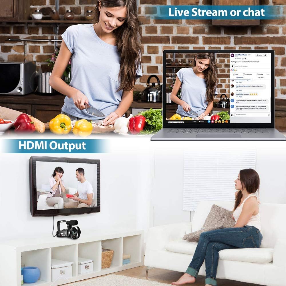 4K 60FPS 48MP 18X Digital Camcorder with Touch Screen and Remote Control M5572