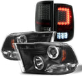 Black Housing Projector Headlights with LED Smoke Lens Tail Lights K78043