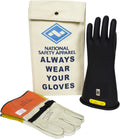 Class 2 Black Rubber Voltage Insulating Glove Kit with Leather Protectors H586971