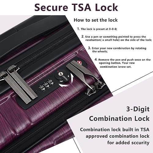 21 Inch Hardshell Carry on Luggage with Laptop Pocket R234