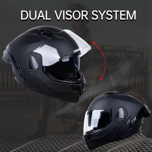 Matt Black X-Large Full Face Modular Motorcycle Helmet B50031