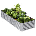Silver 8×4×1ft Galvanized Metal Raised Garden Bed Planter Box 2PCS W91017