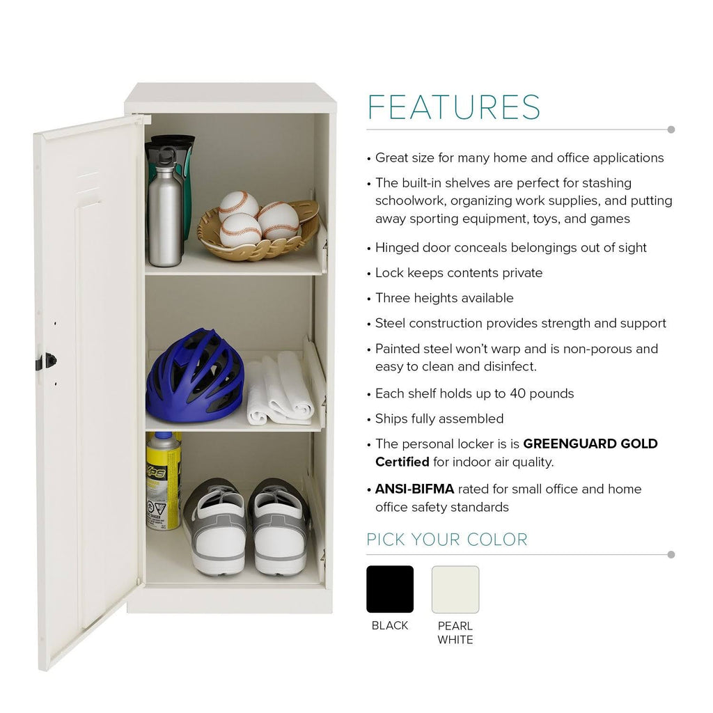 White 3 Shelf Metal Locker Cabinet K4596