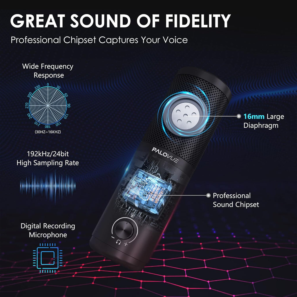 USB Computer Microphone Condenser with Noise Cancelling Instant Mute Pack of 2 F122073