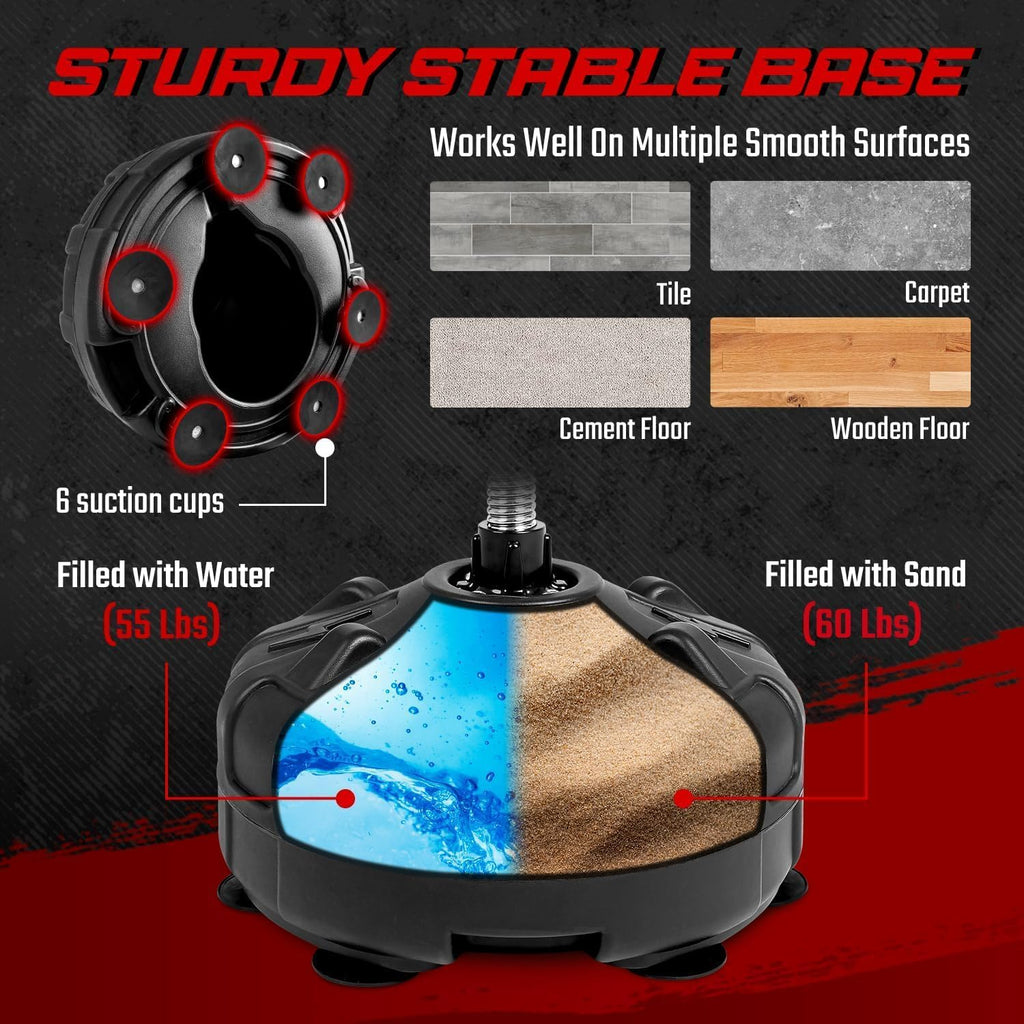 Punching Bag with Stand, Adjustable Height, PU Leather Speed Reflex Ball L22993