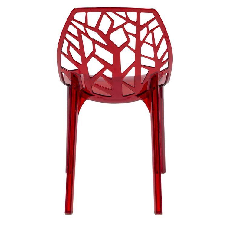 Transparent Red Dining Chair, Set of 2 I884792